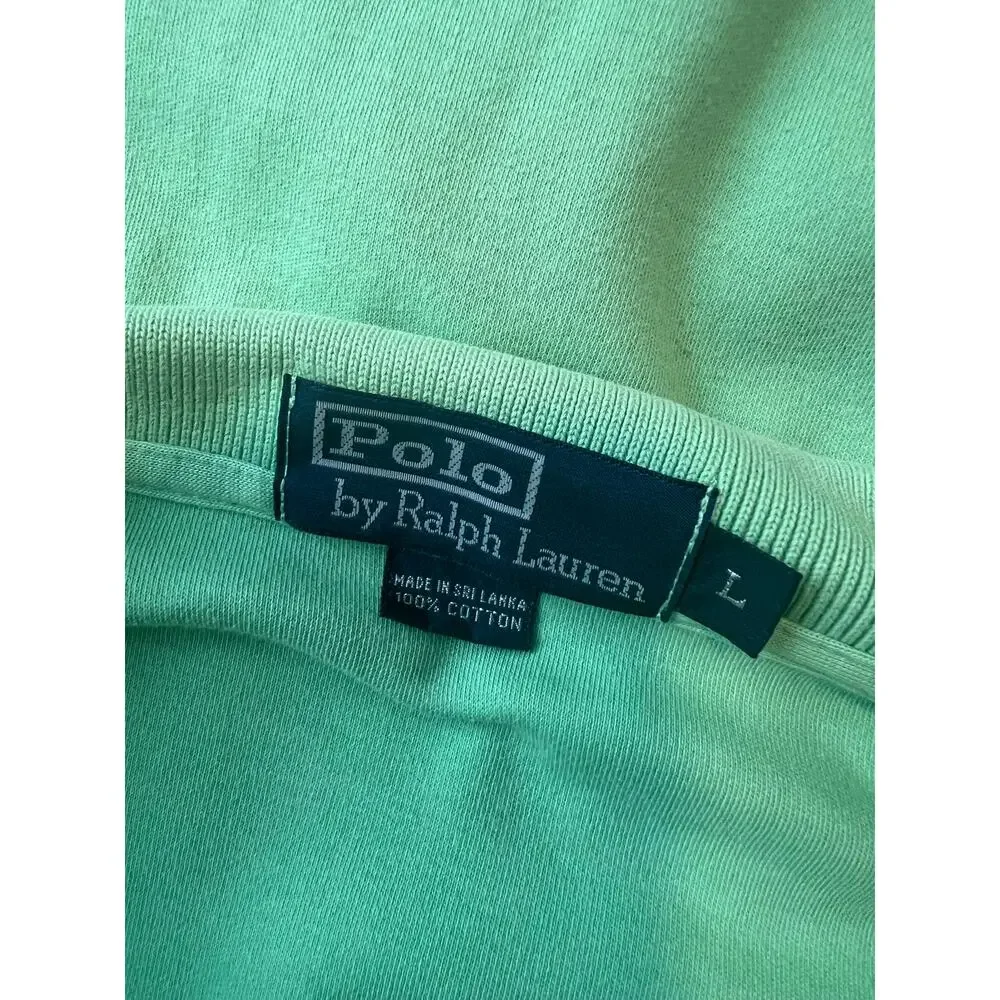 Polo Ralph Lauren 100% Soft Cotton Collared Shirt Lime Green Size Large SG